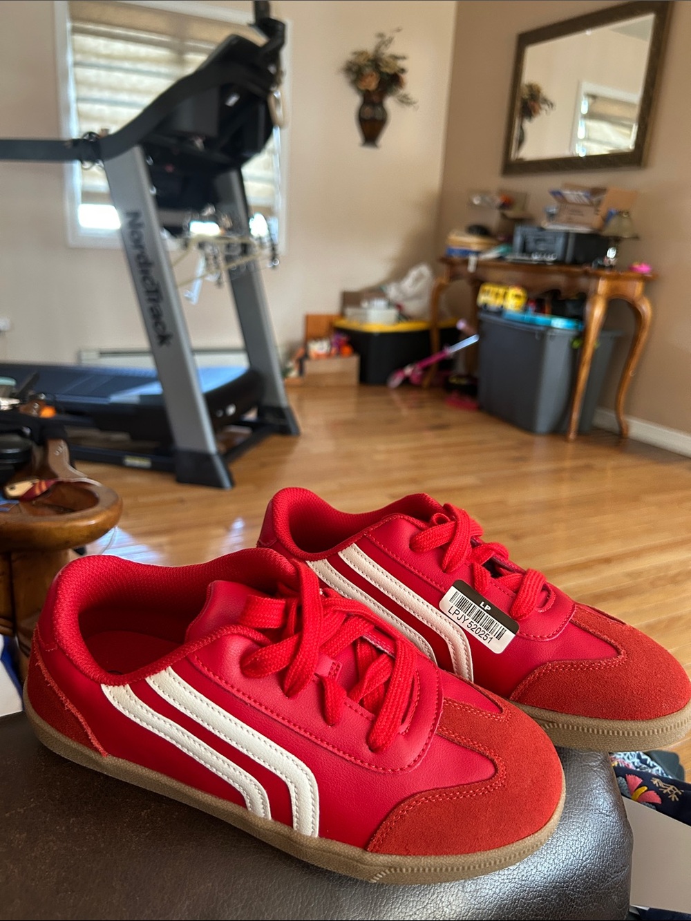 Cat & Jack Red Sneakers with White Stripes